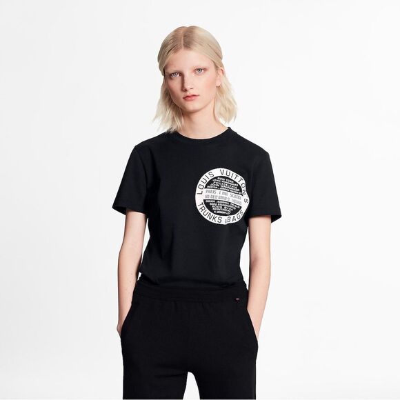 Louis Vuitton LV Stamp Trunks & Bags Black T Shirt Women Small - Picture 2 of 10